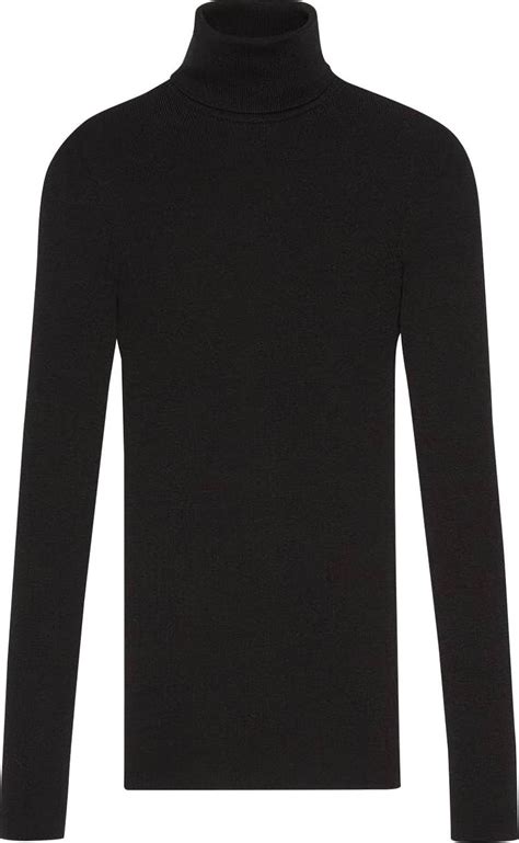 turtleneck shirt gucci|Fine rib knit wool turtleneck in black .